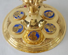 Antique solid silver gilt Ciborium